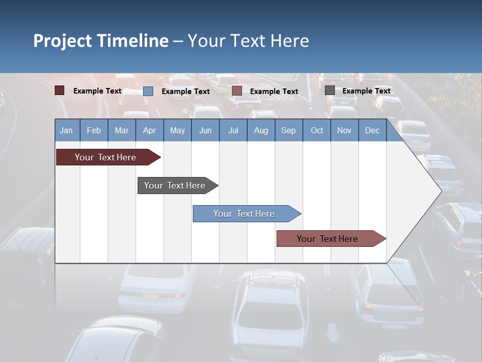 A Highway Filled With Lots Of Traffic At Sunset PowerPoint Template