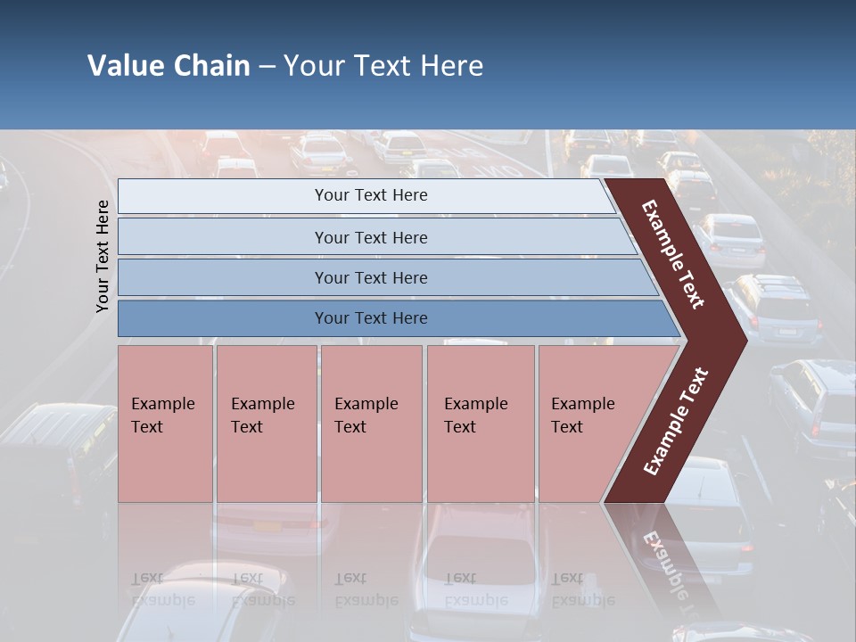 A Highway Filled With Lots Of Traffic At Sunset PowerPoint Template
