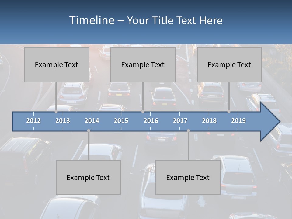 A Highway Filled With Lots Of Traffic At Sunset PowerPoint Template
