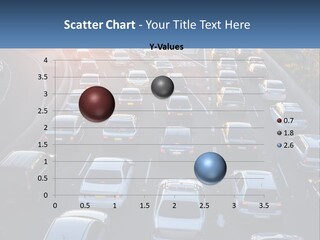 A Highway Filled With Lots Of Traffic At Sunset PowerPoint Template