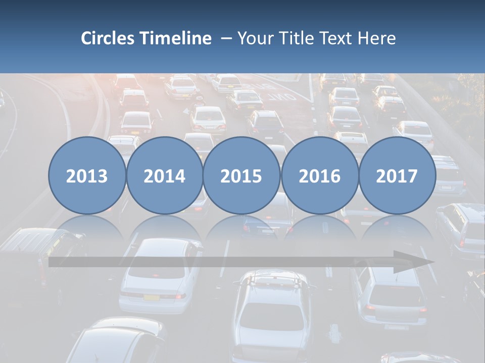 A Highway Filled With Lots Of Traffic At Sunset PowerPoint Template