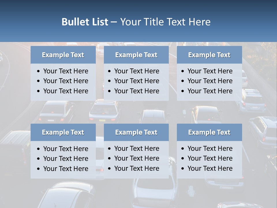 A Highway Filled With Lots Of Traffic At Sunset PowerPoint Template