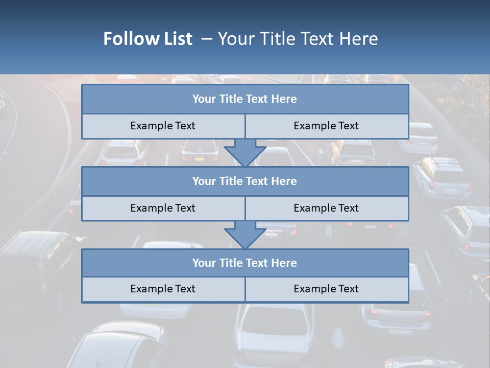 A Highway Filled With Lots Of Traffic At Sunset PowerPoint Template