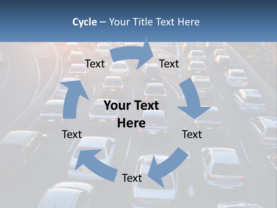 A Highway Filled With Lots Of Traffic At Sunset PowerPoint Template