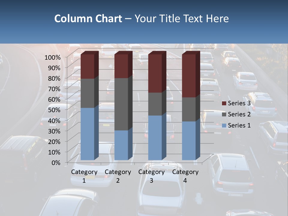 A Highway Filled With Lots Of Traffic At Sunset PowerPoint Template