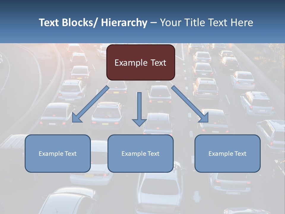 A Highway Filled With Lots Of Traffic At Sunset PowerPoint Template