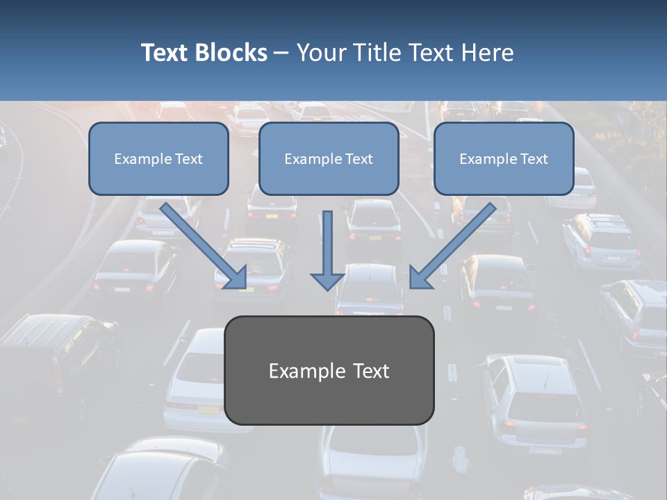 A Highway Filled With Lots Of Traffic At Sunset PowerPoint Template