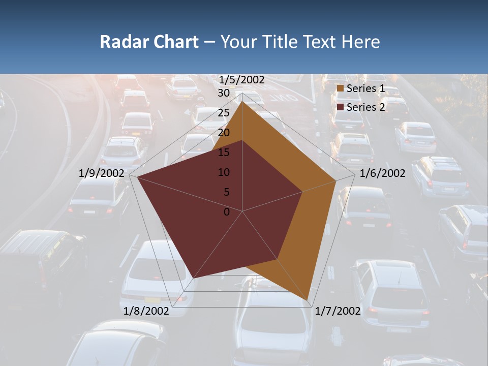 A Highway Filled With Lots Of Traffic At Sunset PowerPoint Template