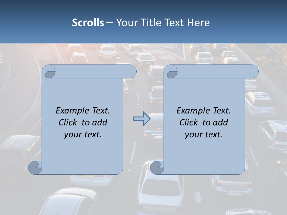 A Highway Filled With Lots Of Traffic At Sunset PowerPoint Template