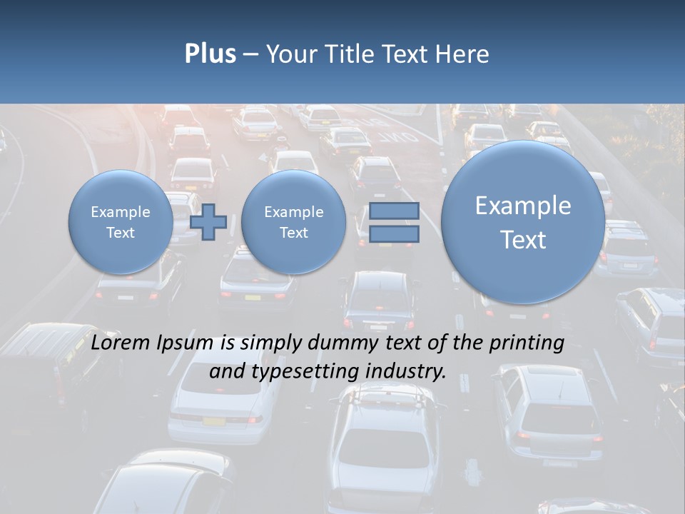 A Highway Filled With Lots Of Traffic At Sunset PowerPoint Template