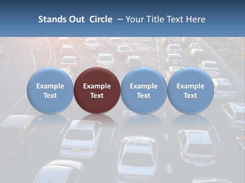 A Highway Filled With Lots Of Traffic At Sunset PowerPoint Template