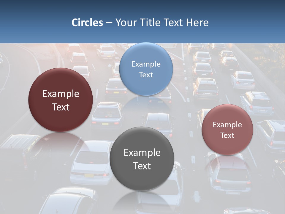 A Highway Filled With Lots Of Traffic At Sunset PowerPoint Template