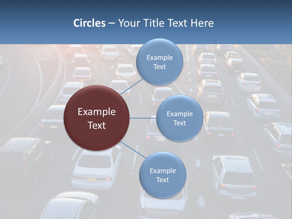 A Highway Filled With Lots Of Traffic At Sunset PowerPoint Template