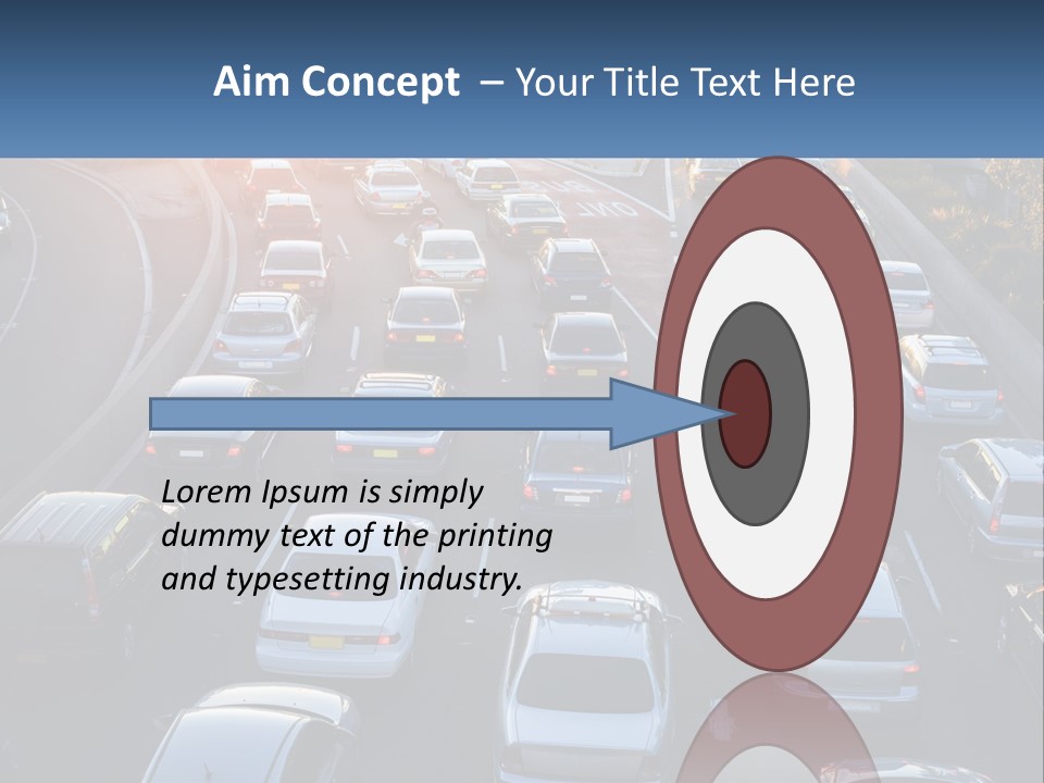 A Highway Filled With Lots Of Traffic At Sunset PowerPoint Template