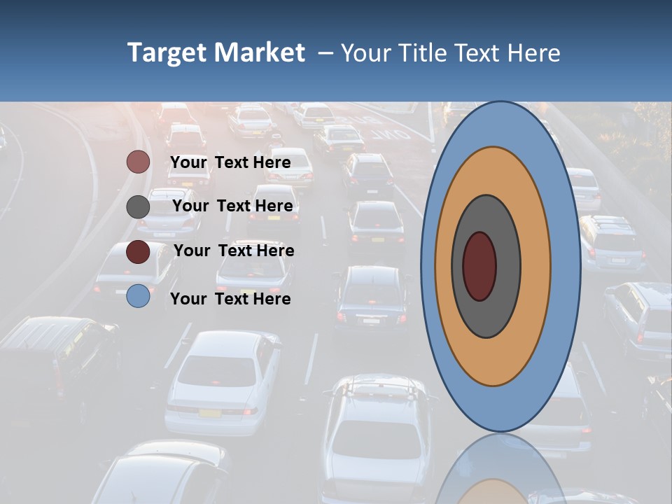 A Highway Filled With Lots Of Traffic At Sunset PowerPoint Template