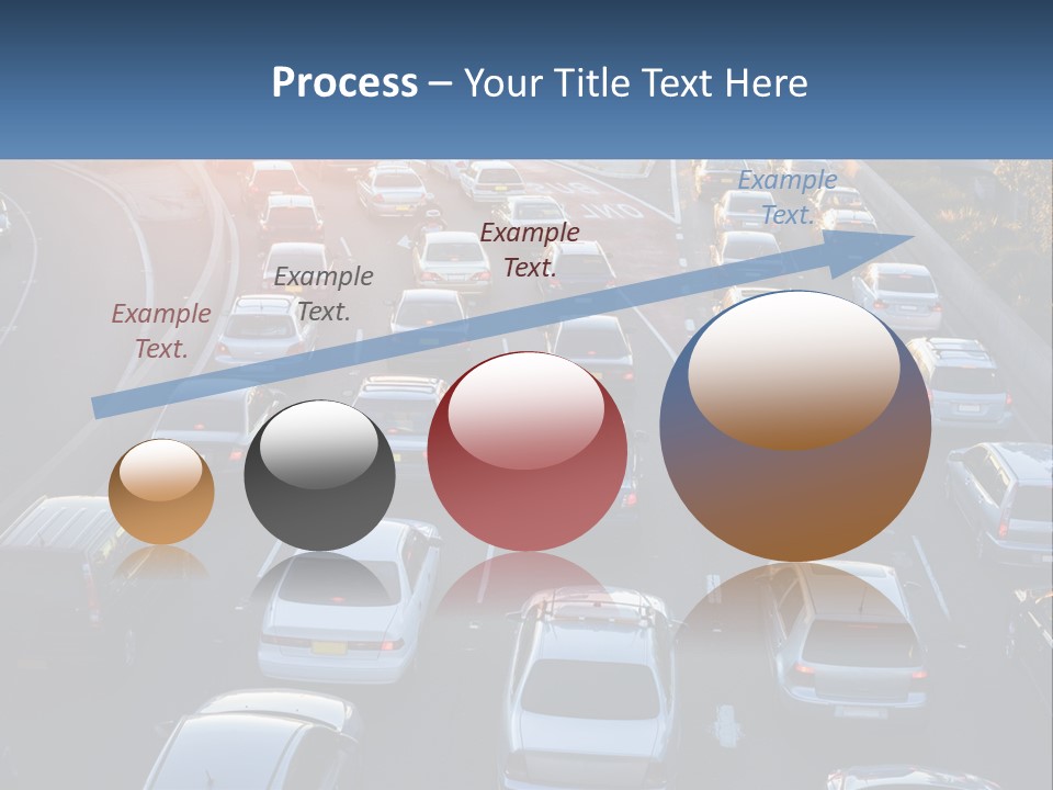 A Highway Filled With Lots Of Traffic At Sunset PowerPoint Template