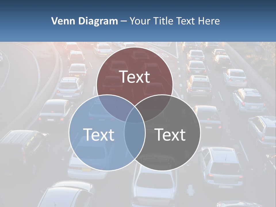 A Highway Filled With Lots Of Traffic At Sunset PowerPoint Template