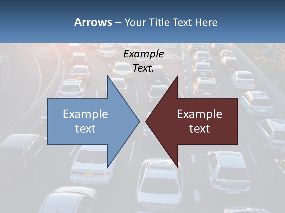 A Highway Filled With Lots Of Traffic At Sunset PowerPoint Template