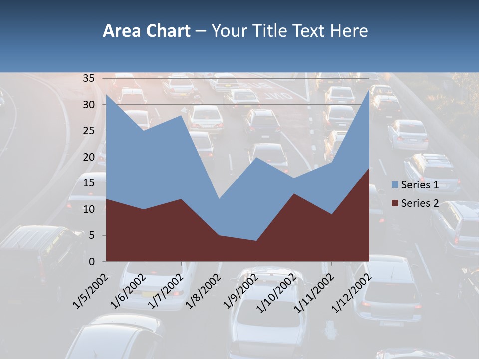 A Highway Filled With Lots Of Traffic At Sunset PowerPoint Template