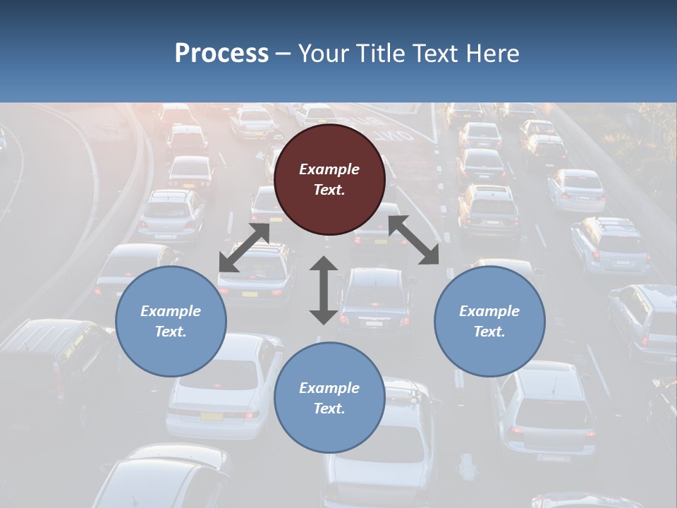 A Highway Filled With Lots Of Traffic At Sunset PowerPoint Template