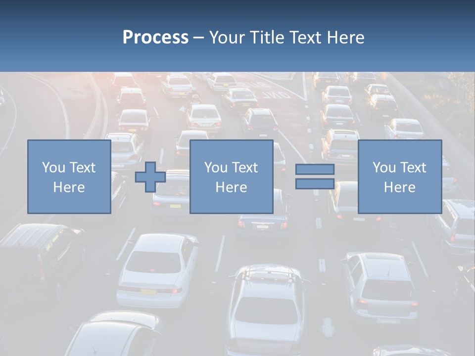 A Highway Filled With Lots Of Traffic At Sunset PowerPoint Template