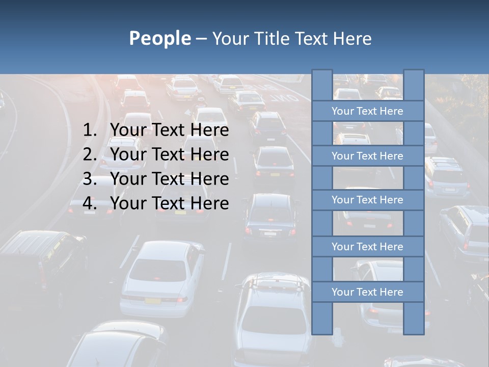 A Highway Filled With Lots Of Traffic At Sunset PowerPoint Template