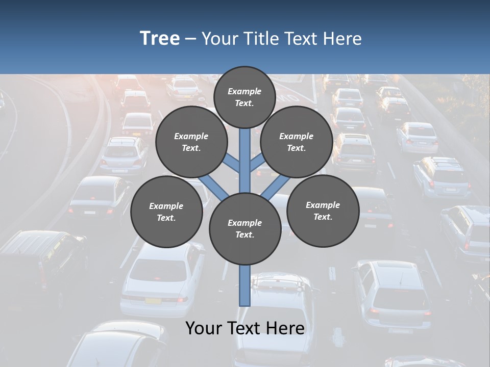 A Highway Filled With Lots Of Traffic At Sunset PowerPoint Template