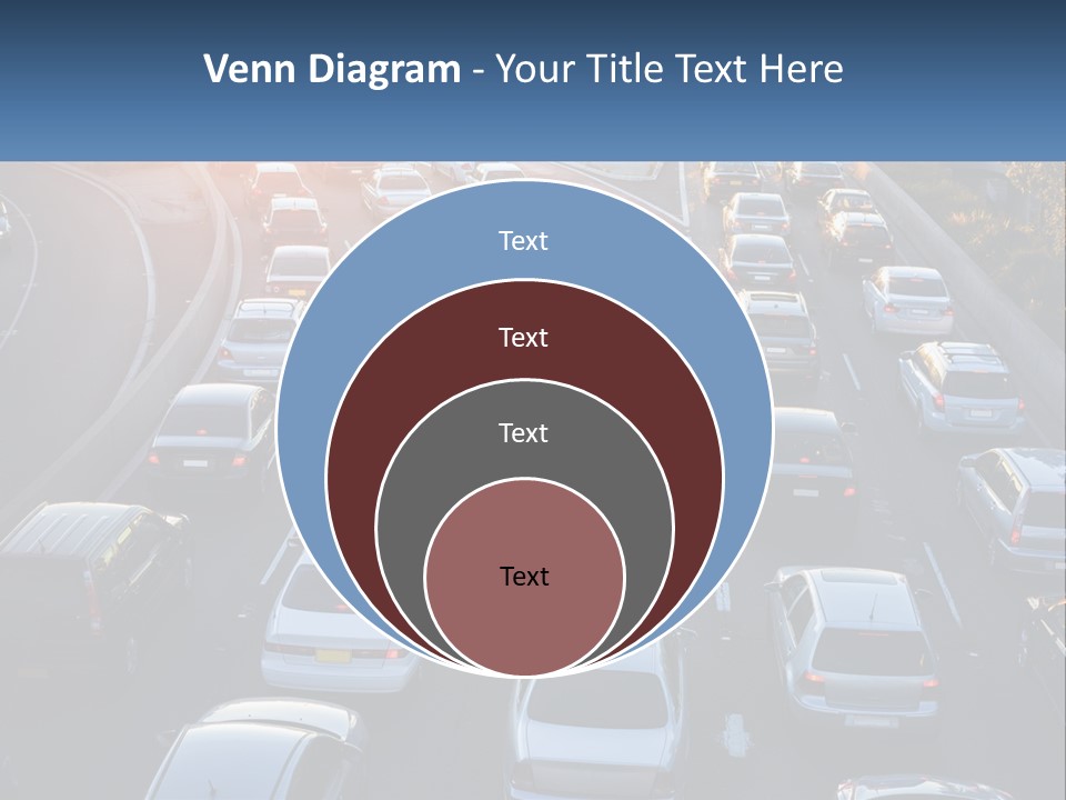 A Highway Filled With Lots Of Traffic At Sunset PowerPoint Template