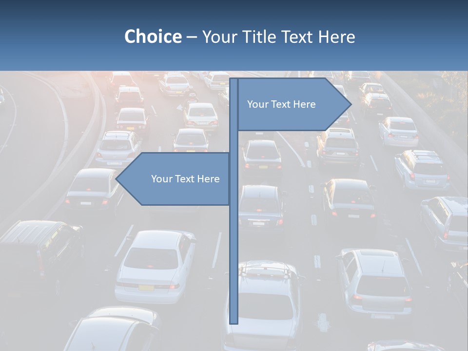 A Highway Filled With Lots Of Traffic At Sunset PowerPoint Template