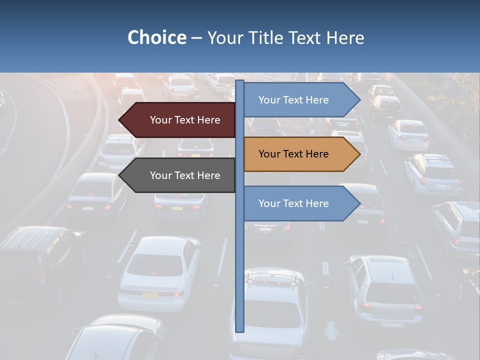 A Highway Filled With Lots Of Traffic At Sunset PowerPoint Template