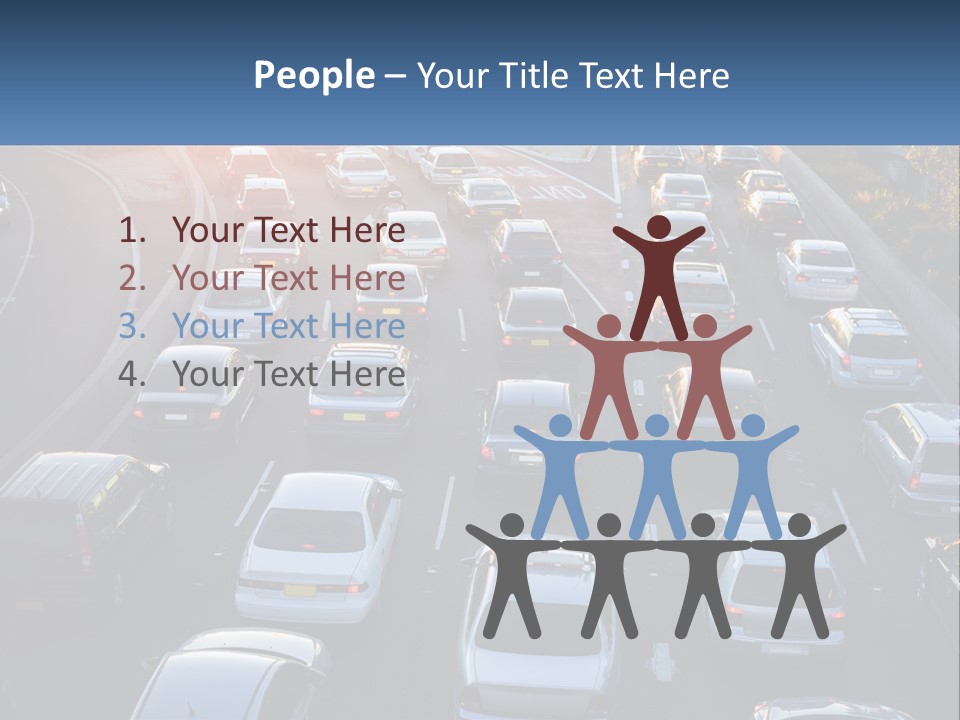 A Highway Filled With Lots Of Traffic At Sunset PowerPoint Template