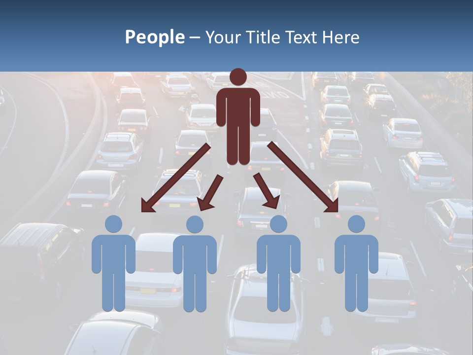 A Highway Filled With Lots Of Traffic At Sunset PowerPoint Template