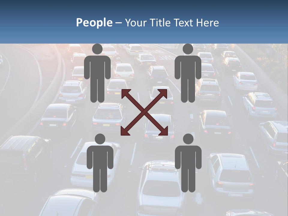 A Highway Filled With Lots Of Traffic At Sunset PowerPoint Template