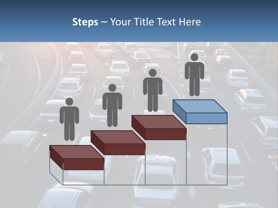 A Highway Filled With Lots Of Traffic At Sunset PowerPoint Template