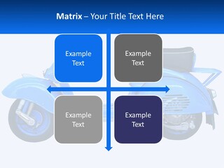 A Blue Motor Scooter With A Black Seat PowerPoint Template