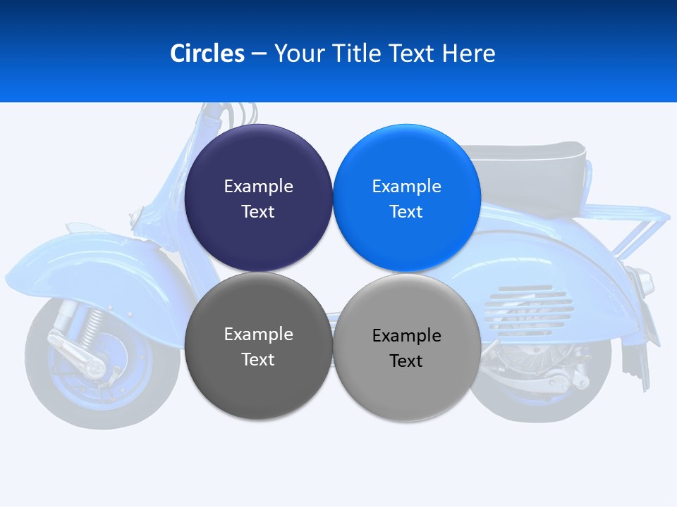 A Blue Motor Scooter With A Black Seat PowerPoint Template
