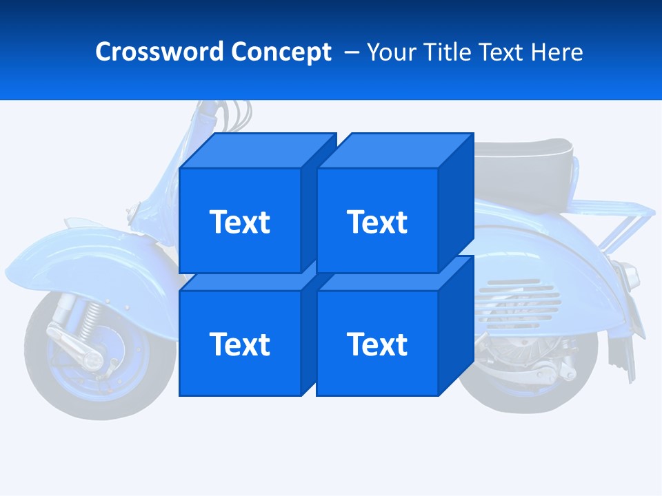A Blue Motor Scooter With A Black Seat PowerPoint Template