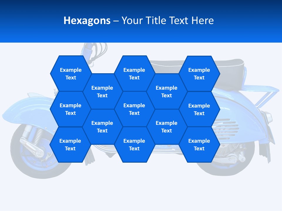 A Blue Motor Scooter With A Black Seat PowerPoint Template