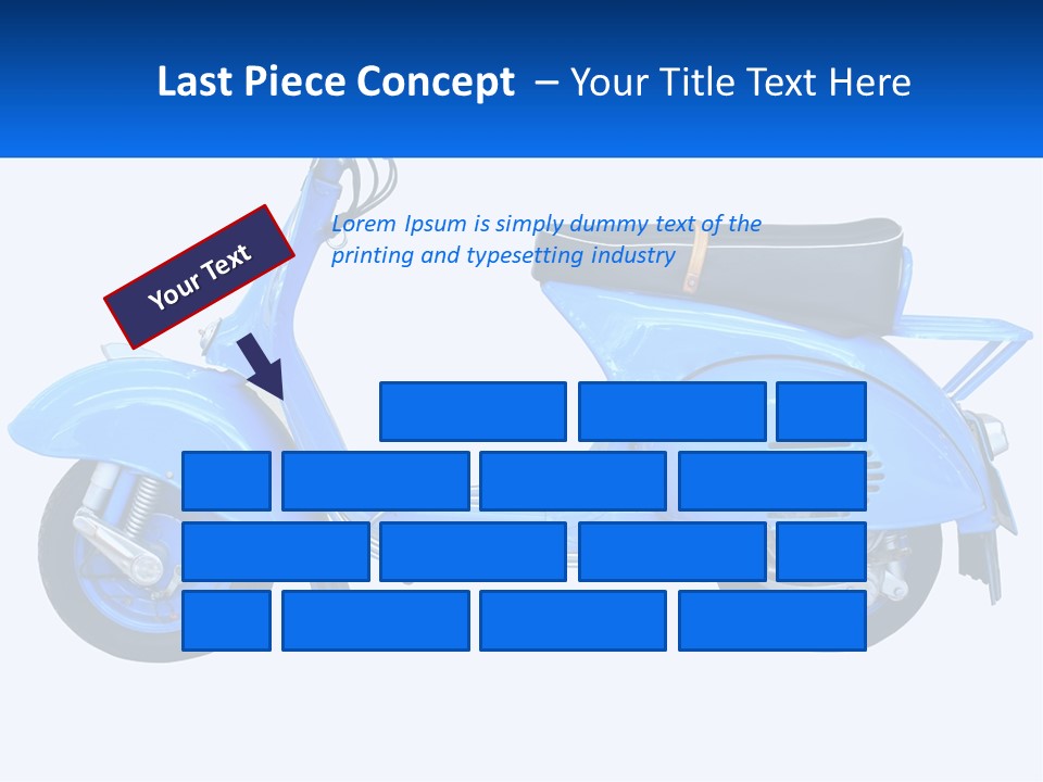 A Blue Motor Scooter With A Black Seat PowerPoint Template