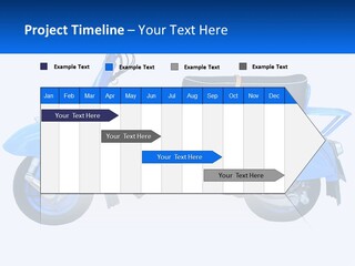 A Blue Motor Scooter With A Black Seat PowerPoint Template