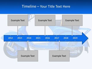 A Blue Motor Scooter With A Black Seat PowerPoint Template