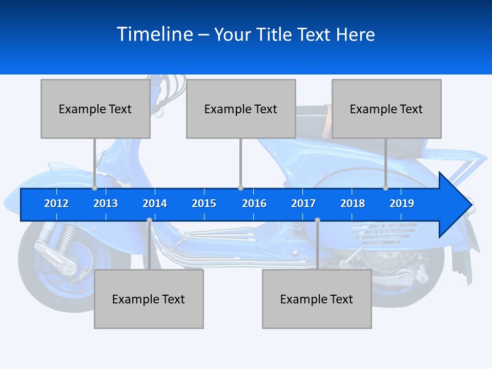 A Blue Motor Scooter With A Black Seat PowerPoint Template