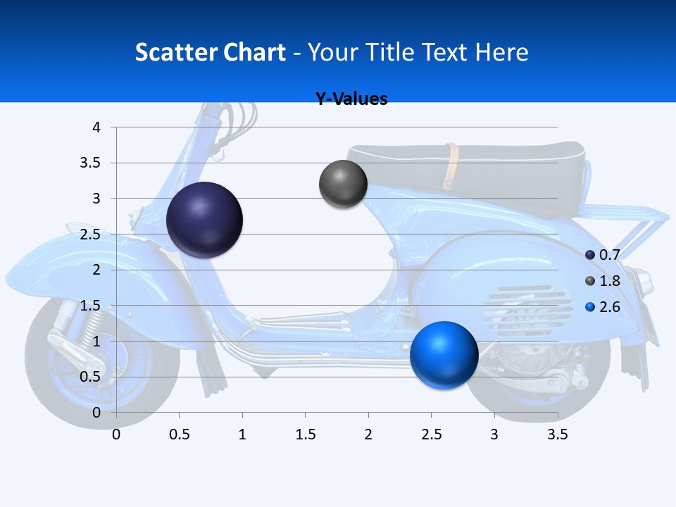 A Blue Motor Scooter With A Black Seat PowerPoint Template