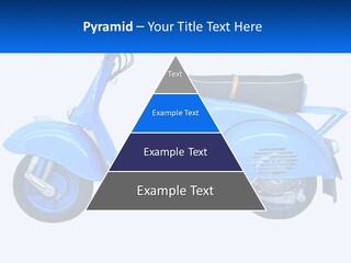 A Blue Motor Scooter With A Black Seat PowerPoint Template