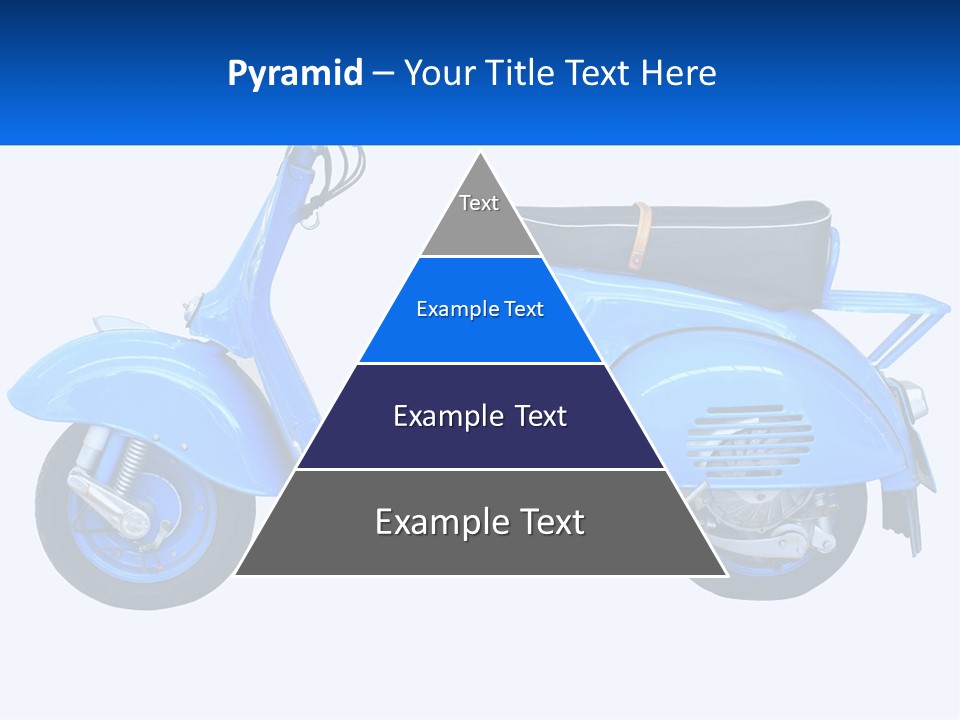 A Blue Motor Scooter With A Black Seat PowerPoint Template