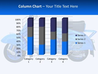A Blue Motor Scooter With A Black Seat PowerPoint Template