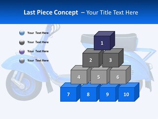 A Blue Motor Scooter With A Black Seat PowerPoint Template
