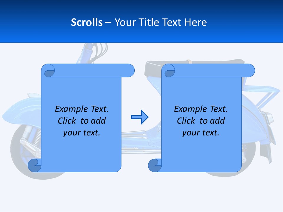 A Blue Motor Scooter With A Black Seat PowerPoint Template