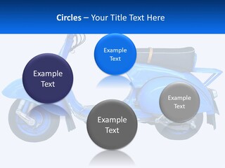 A Blue Motor Scooter With A Black Seat PowerPoint Template