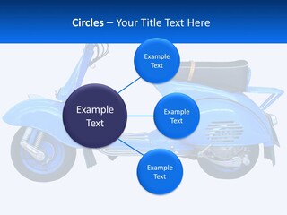 A Blue Motor Scooter With A Black Seat PowerPoint Template